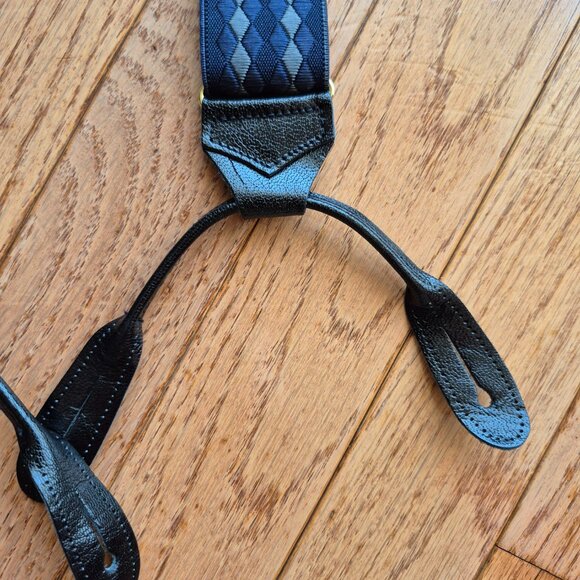 Albert Thurston Blue Diamond Argyle Elastic Suspenders - Picture 6 of 15